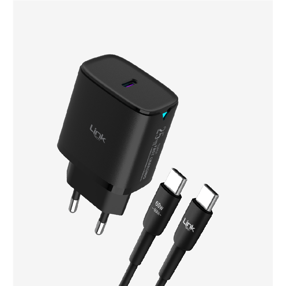 LİNKTECH C311 25W SİYAH TYPE-C TO TYPE-C SET
