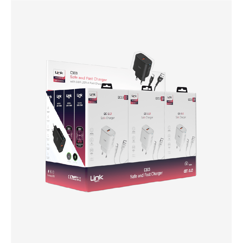 LİNKTECH C303 18W TYPE-C SET 12Lİ PAKET