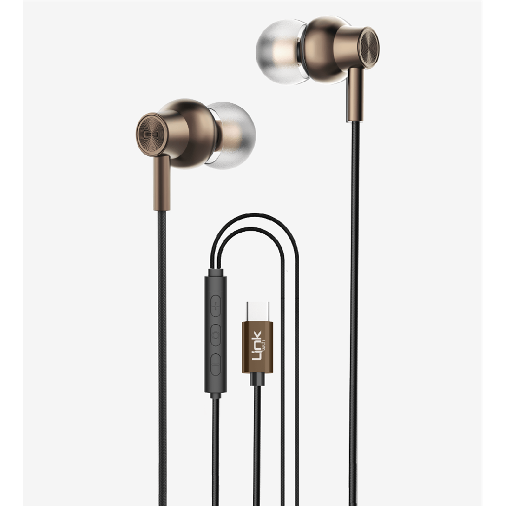 LİNKTECH H72 KAHVERENGİ TYPE-C KULAKLIK