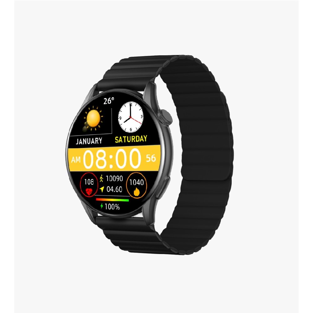 LİNKTECH S104 BLACK+BLACK PREMİUM AKILLI SAAT