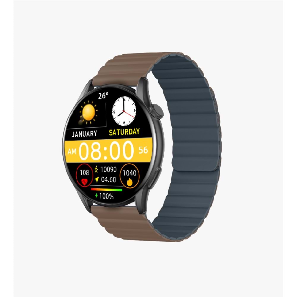 LİNKTECH S104 BROWN+BLACK PREMİUM AKILLI SAAT