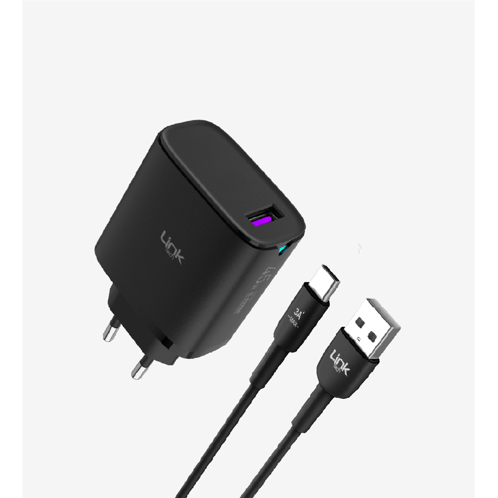 LİNKTECH C318 45W SİYAH TYPE-C SET
