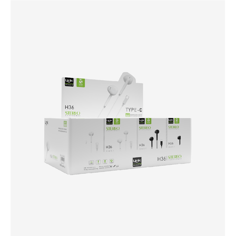 LİNKTECH H36 TYPE-C KULAKLIK (40LI PAKET)