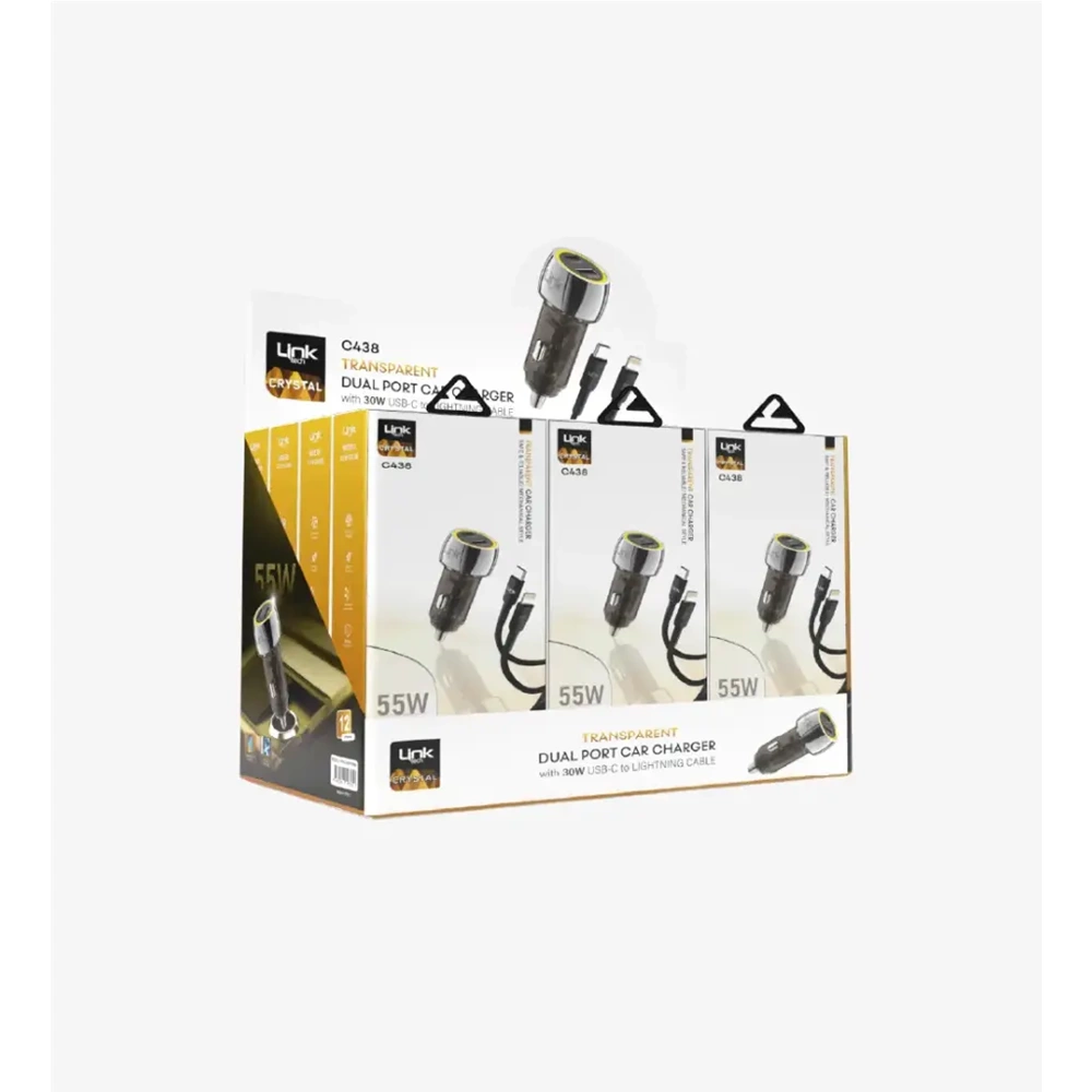 LİNKTECH C438 55W PD ARAÇ SET (12Lİ PAKET)