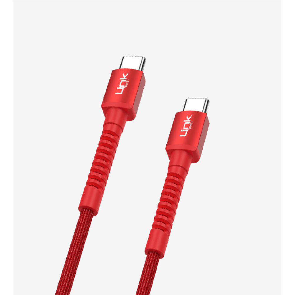 LİNKTECH K598 60W KIRMIZI TYPE-C TO TYPE-C KABLO