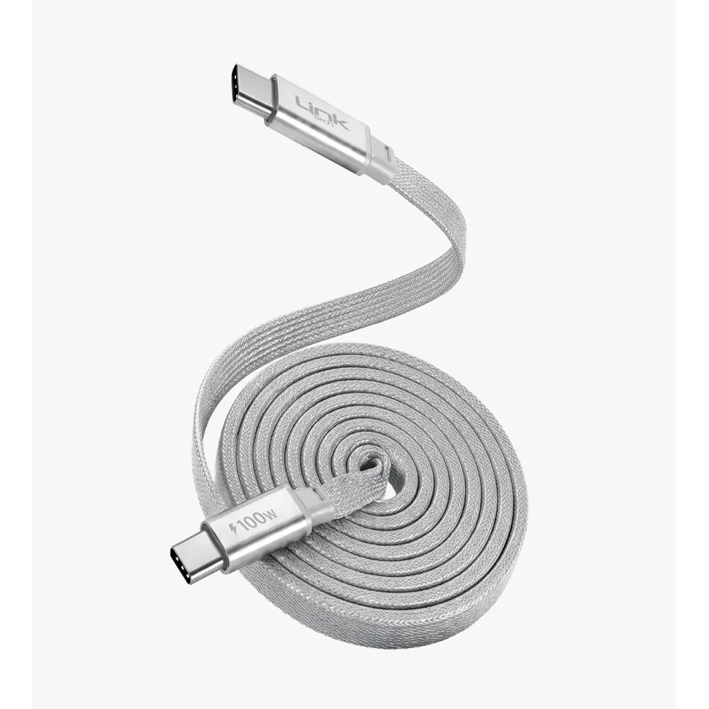 LİNKTECH KN05 100W SİLVER TYPE-C TO TYPE-C KABLO