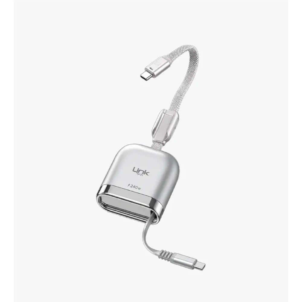 LİNKTECH KN03 240W SİLVER MAKARALI TYPE-C TO TYPE-C KABLO