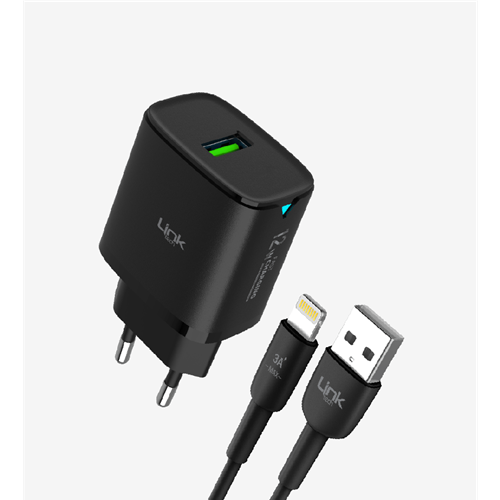 LİNKTECH C302 12W SİYAH IPHONE SET