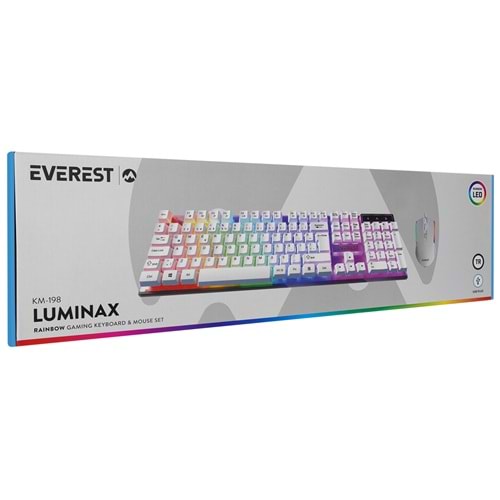 EVEREST KM-198 LUMİNAX BEYAZ OYUNCU SET