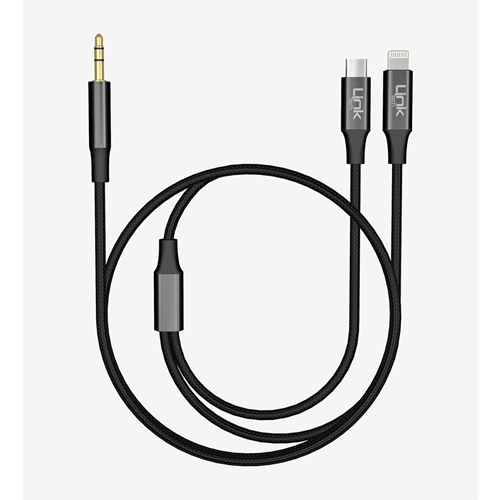 LİNKTECH A204 TYPE-C & IPHONE AUX KABLO