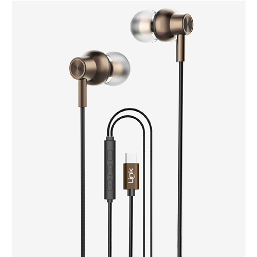 LİNKTECH H72 KAHVERENGİ TYPE-C KULAKLIK