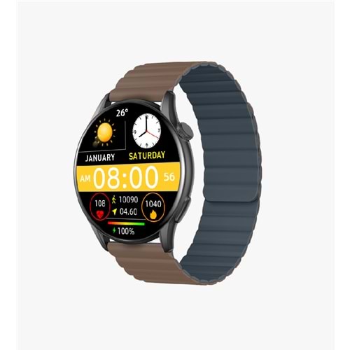 LİNKTECH S104 BROWN+BLACK PREMİUM AKILLI SAAT