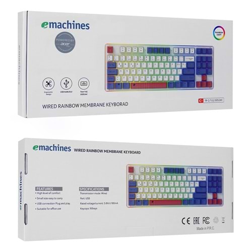 ACER EAK216 BEYAZ/MAVİ/KIRMIZI OYUNCU KLAVYE