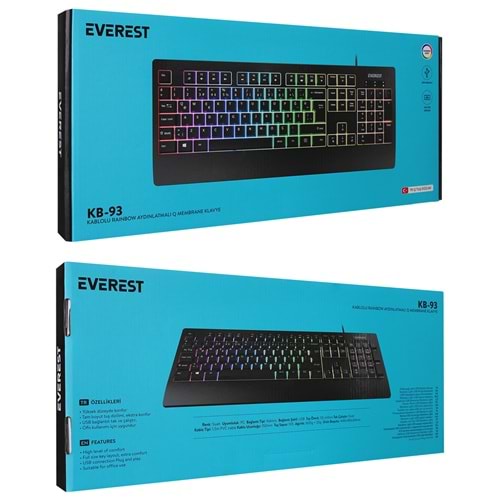 EVEREST KB-93 SİYAH OYUNCU KLAVYE