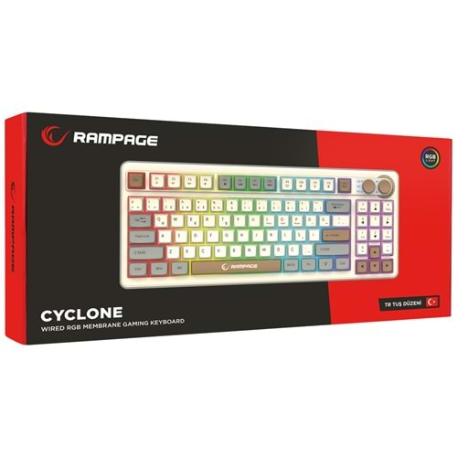 RAMPAGE CYCLONE KREM/KAHVERENGİ/GRİ OYUNCU KLAVYE