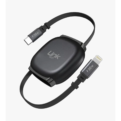 LİNKTECH KN02 30W SİYAH MAKARALI PD KABLO