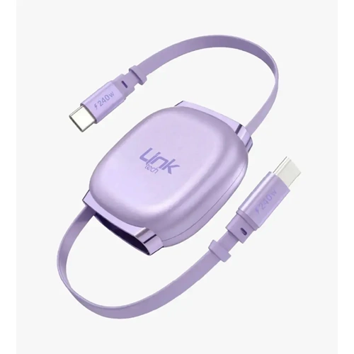LİNKTECH KN01 240W MOR MAKARALI TYPE-C TO TYPE-C KABLO
