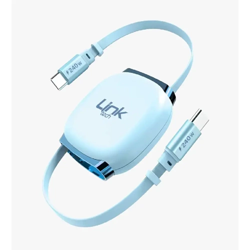 LİNKTECH KN01 240W MAVİ MAKARALI TYPE-C TO TYPE-C KABLO