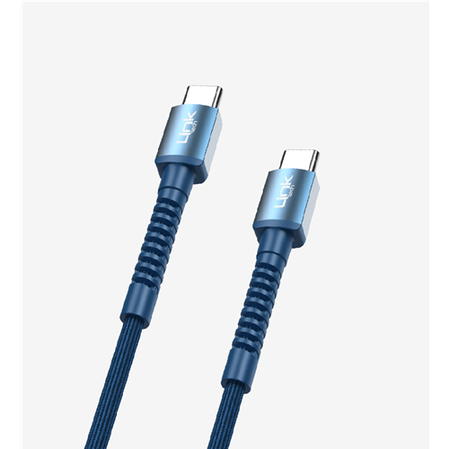 LİNKTECH K598 60W MAVİ TYPE-C TO TYPE-C KABLO