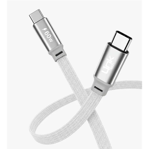 LİNKTECH K578 60W SİLVER TYPE-C TO TYPE-C KABLO