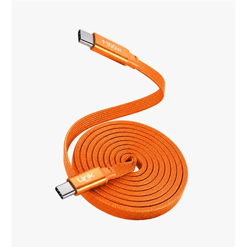 LİNKTECH KN05 100W TURUNCU TYPE-C TO TYPE-C KABLO