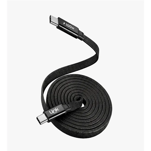 LİNKTECH KN05 100W SİYAH TYPE-C TO TYPE-C KABLO