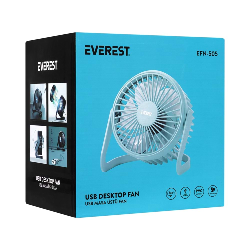 EVEREST EFN-505 TURKUAZ USB FAN