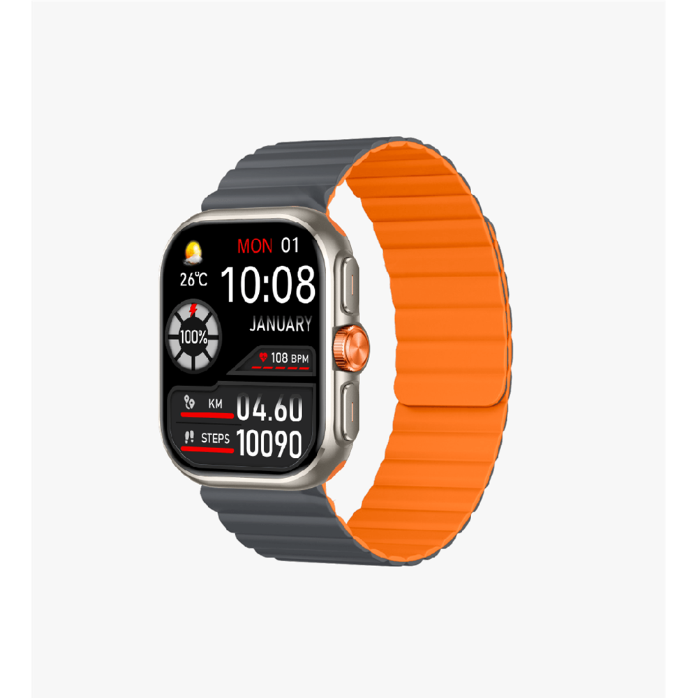 LİNKTECH S105 SİLVER+ORANGE PREMİUM AKILLI SAAT