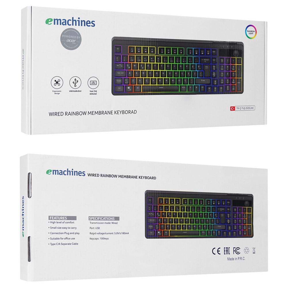 ACER EAK860 SİYAH OYUNCU KLAVYE