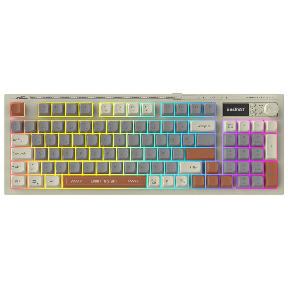 EVEREST KB-79 SILENT PRO MAVİ/GRİ/KAHVE OYUNCU KLAVYE