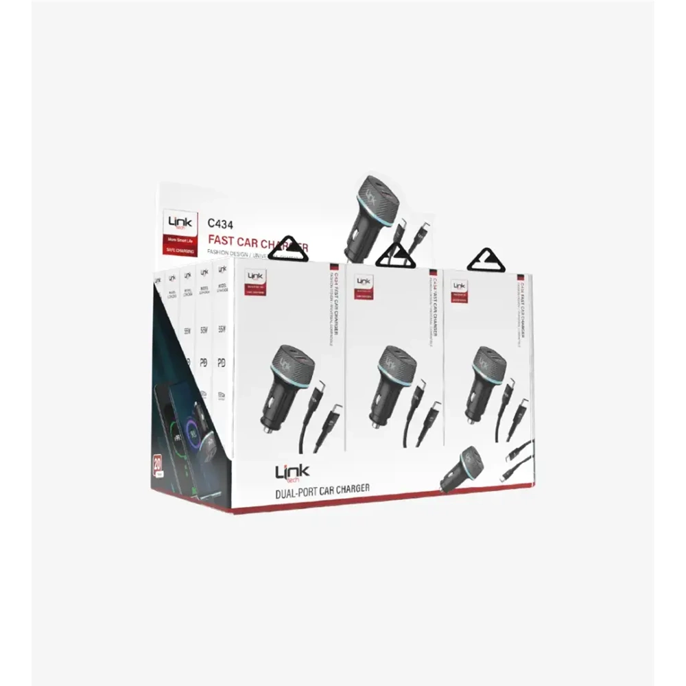 LİNKTECH C434 55W TYPE-C TO TYPE-C ARAÇ SET (20Lİ PAKET)