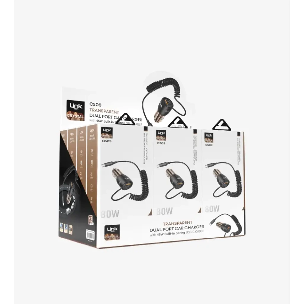 LİNKTECH C509 80W USB+PD KABLOLU SET ARAÇ SET (12Lİ PAKET)