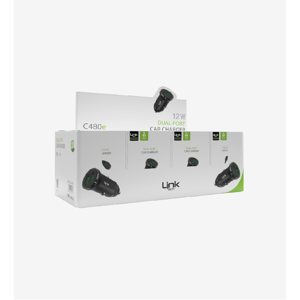 LİNKTECH ECO C480E 12W ÇİFT ÇIKIŞLI ARAÇ BAŞLIK (20Lİ PAKET)