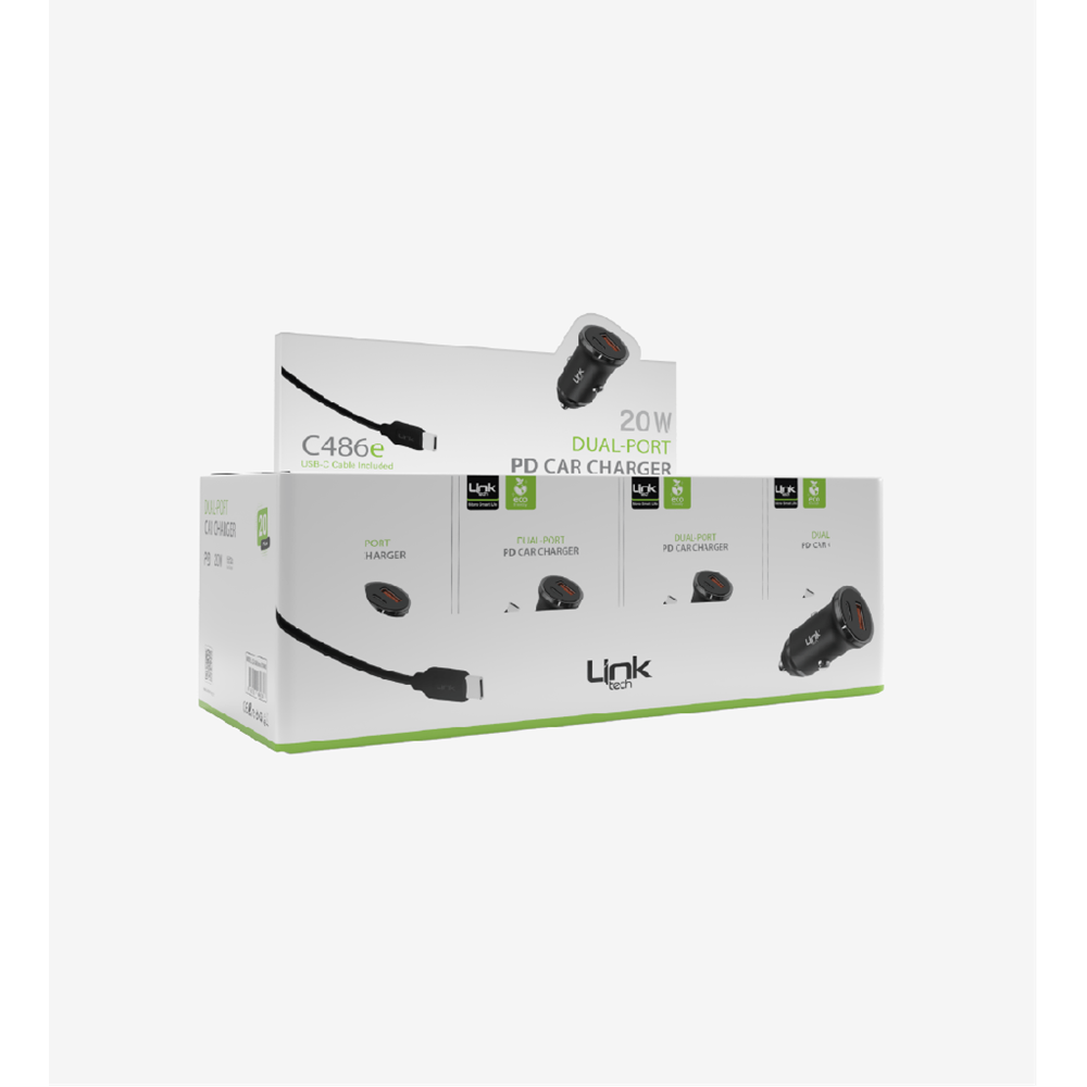 LİNKTECH ECO C486E 30W PD+USB TYPE-C ARAÇ SET (20Lİ PAKET)