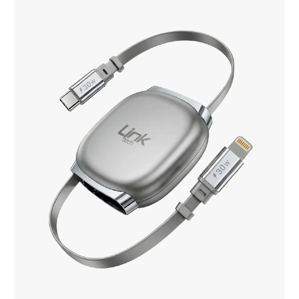 LİNKTECH KN02 30W SİLVER MAKARALI PD KABLO