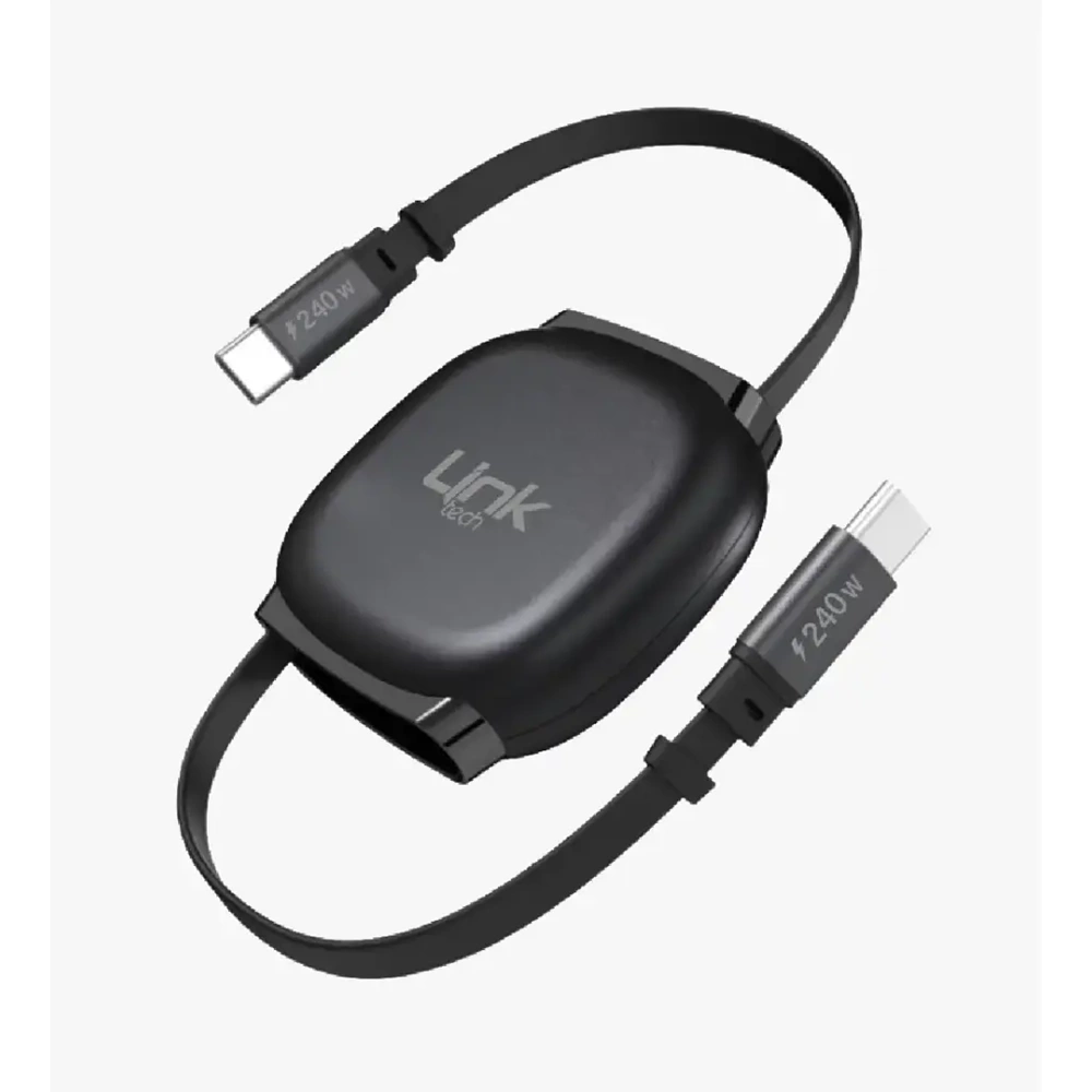 LİNKTECH KN01 240W SİYAH MAKARALI TYPE-C TO TYPE-C KABLO