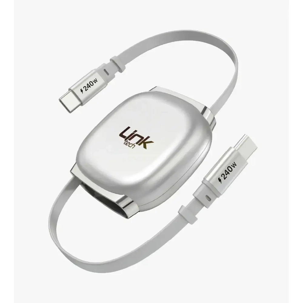 LİNKTECH KN01 240W SİLVER MAKARALI TYPE-C TO TYPE-C KABLO
