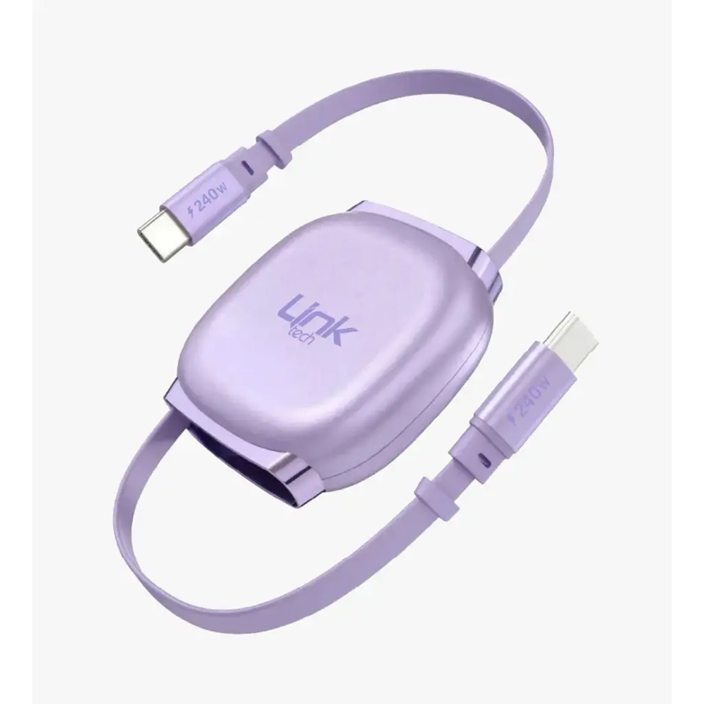LİNKTECH KN01 240W MOR MAKARALI TYPE-C TO TYPE-C KABLO